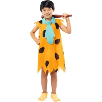 Image of Funidelia Fred Flintstone Costumes The Flintstones for boy Cartoons, Caveman kids, accessory fancy dress &amp; props Halloween, carnival parties Size 5 6 years