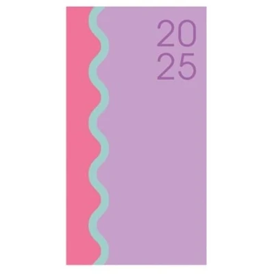 Image of 2025 Week To View Slim Diary And Fashion Girls Ladies Ribbon (Pastel With Elastic Pink)