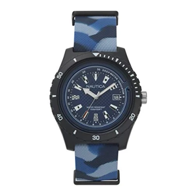 Image of Nautica Mens Analogue Quartz Watch with Rubber Strap NAPSRF004
