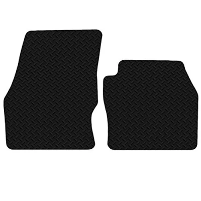 Image of Carsio Car Mats For Ford Transit Connect 2014 2016 3mm 2pc Set Tailored Fit Rubber Floor Mat Complete Accessory Black Custom Fitted Anti Slip Backing, Heavy Duty &amp; Waterproof