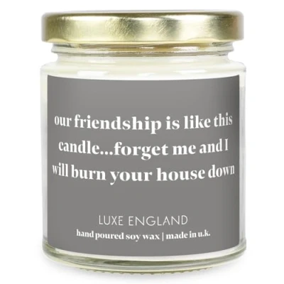 Image of Friendship Candle Sweet Vanilla Scented Message Gift by Luxe England