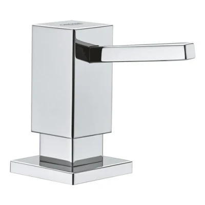 Image of GROHE Cubic Soap Dispenser for Liquid Soaps, Storage Bin 500ml, Chrome, 40649000