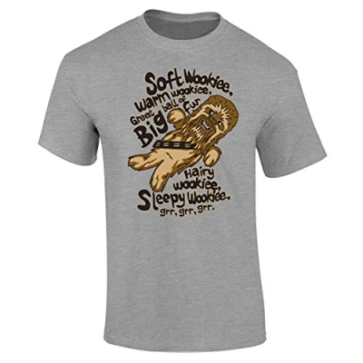 Image of Mens Soft Wookie Warm Funny Slogan T Shirt Heather Grey (XXL)