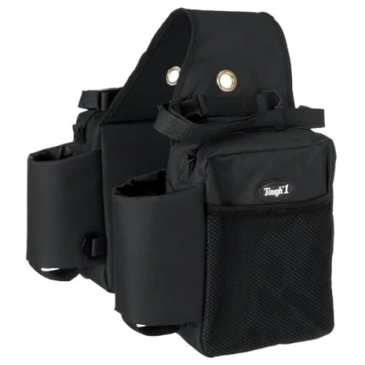 Image of Tough 1 Nylon Water Bottle/Gear Carrier Saddle Bag, Black