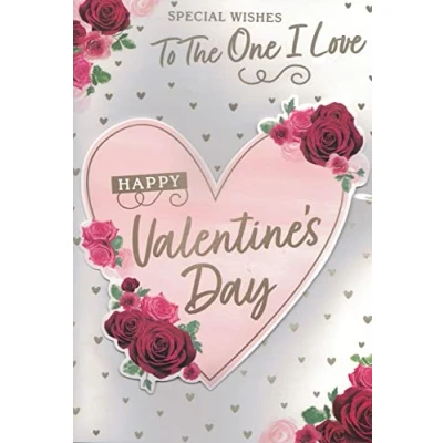 Image of TO THE ONE I LOVE VALENTINES DAY CARD. HEART. LARGE 7 X 10 INCHES