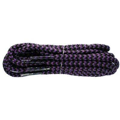 Image of Hiking Boot Laces Heavy Cord 150cm Coloured (Purple/Black Dog Tooth)