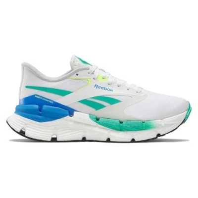 Image of Reebok Women&#039;s FLOATZIG SYMMETROS Running Shoes, White/UNLEASHEDGREEN/KINEBLUE, 8.5 UK