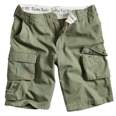 Image of Surplus Raw Vintage Mens Cargo Trooper Shorts, Olive, XXL