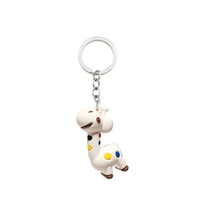 Image of YEHJDSMD Cartoon Giraffe Keychain Resin Animal Key Chains For Women Girls Teen Gift Pendant Handbag Car Charms Accessories, Silver