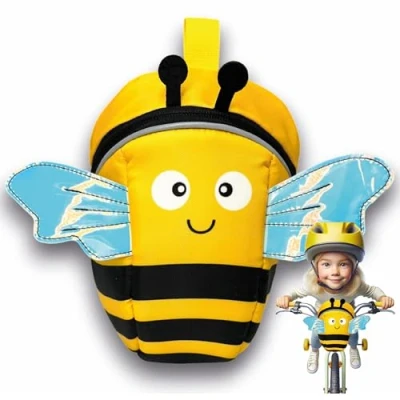 Image of HECKBO 2 in 1 Children&#039;s Backpack &amp; Handlebar Bag Bee Balance Bike, Bicycle Bag, Basket, Tricycle, Scooter, Accessories,