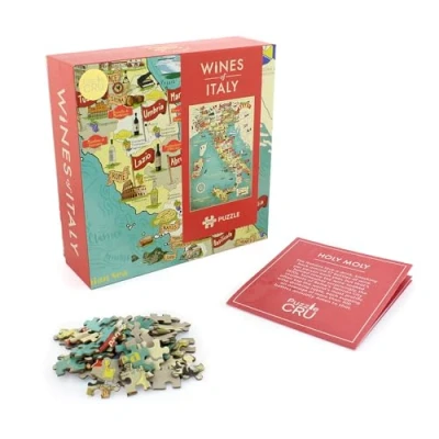 Image of Ginger Fox Puzzle Cru Wines of Italy Jigsaw Puzzle, 1000 Piece Puzzles for Adults, Colourful on Italian Vineyard and Wines, Relaxing Mind Boosting Adults