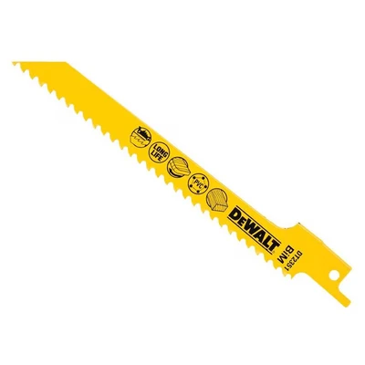 Image of DeWalt Bi Metal Reciprocating Blade for Wood, Fine Fast Cuts 152mm x 6 TPI (Pack 5) DEWDT2351QZ