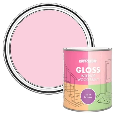 Image of Rust Oleum Pink Interior Wood Paint in Gloss Finish My Husband Said No 750ml