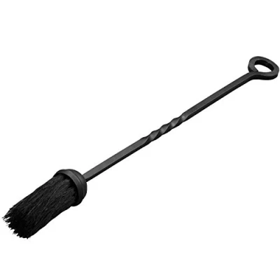 Image of Fireplace Tools Poker Shovel Brush Tongs Fork Chestnut Roaster Black Cast Iron Fireside Companion Set (Brush)