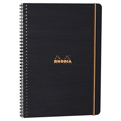 Image of RHODIA 119930C Spiral Notebook (Full Bound) Probook Black A4+Small Squares160 Detachable Perf. 4 HolesClairefontaine Paper 90g Polypro Cover (Plastic) Rhodiactive