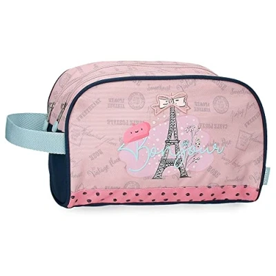 Image of Enso Bonjour Toiletry Bag Two Compartments Adaptable Pink 26x16x11 cms Polyester