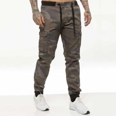 Image of Enzo Mens Military Combat Joggers Trousers Camouflage Cargo Camo Work Pants (30W / 32L, Grey)