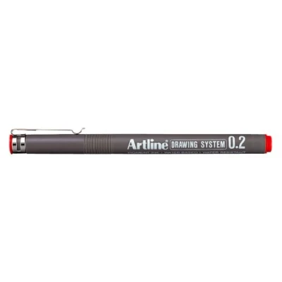 Image of Artline 0.2mm Drawing System Red (Pack of 12)