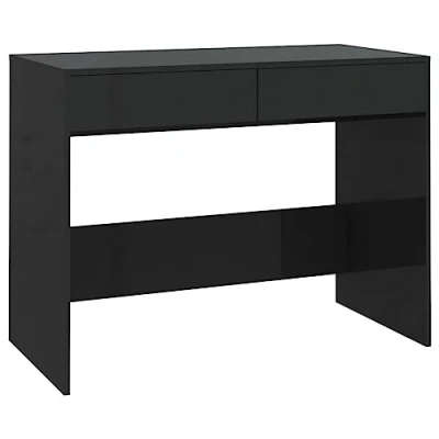 Image of vidaXL Desk Home Bedroom Furniture Working Computer Work Study Drawer Table Office School Writing Reading Drawing Black Chipboard