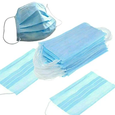 Image of KAV 3 Ply Layer Civil Mask, Polypropylene Civilian Basic Face Disposable General Use Non Woven Dust For Commuting, Shopping and Outdoors, (100)