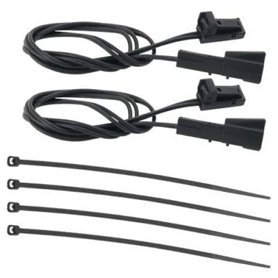 Image of OTOTEC 2pcs 2pin Male to Female Car Modification and Repair Plug Wire Harness Length 40cm with Cable Tie 4B0971832 4E0972575 907650.02 Compatible Volkswagen