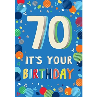 Image of Piccadilly Greetings 70th Birthday Boy Milestone Card Age 70,Approx. 7 x 5 inches