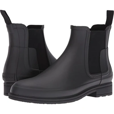 Image of Hunter Original MENS Refined Chelsea Wellies, Men&#039;s, Size: 10, Black Natural rubber