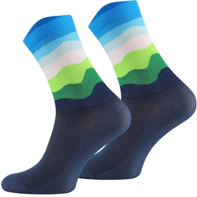 Image of TODO Socks Pride Motif Unisex with LGBT Flag Cotton White and Black Rainbow, Black, 47 50