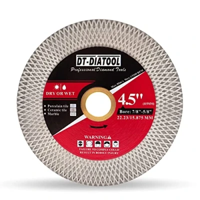 Image of DT DIATOOL Diamond Tile Saw Blade 115mm Double Sided X Mesh Cutting &amp; Grinding Disc for Porcelain Ceramic Marble Artificial Stone