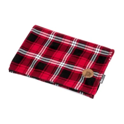Image of Petface Red Tartan Soft Fleece Comforter Bedding Blanket for Dogs