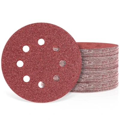 Image of Bolatus 30Pcs 125mm Sanding Discs, 5 Inch 8 Hole Hook and Loop Round Orbital Pads, 40 60 80 120 240 320 Grits Discs