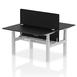 Image of Air B2B 1400x800mm Adjustable 2P Bench Desk CP Black/Silver + Screen