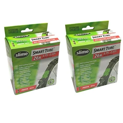 Image of Slime Smart Tube Self Healing 26&quot; x 1.75 2.125 Presta Inner Tubes (Pack of 2)