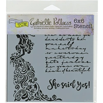 Image of 6x6 Stencil She said Yes