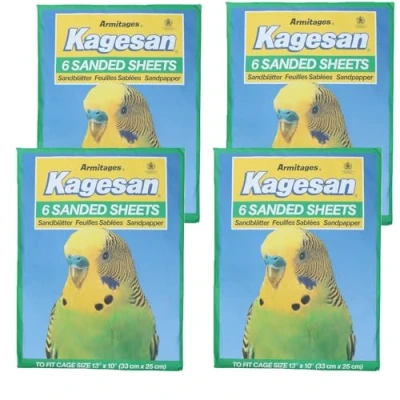 Image of AB Tools 24 Sanded Sheets Sandpaper Cage Lining Budgies Caged Birds 25x33cm
