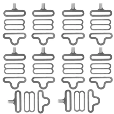 Image of 100 Sets Adjustable Bow Tie Hardware Clip Set, Metal Cravat Hook Fastener for Necktie Strap, 100/Sets Silver,