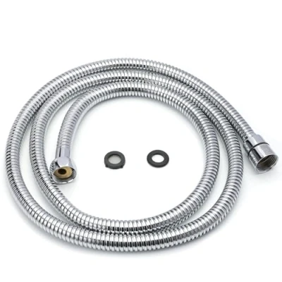 Image of H&amp;S Stainless Steel Shower Hose with 2 Washers 1.5m (59) Extra Long Universal Replacement Chrome Finish Anti Kink &amp; High Flow Flexible Handheld Extension