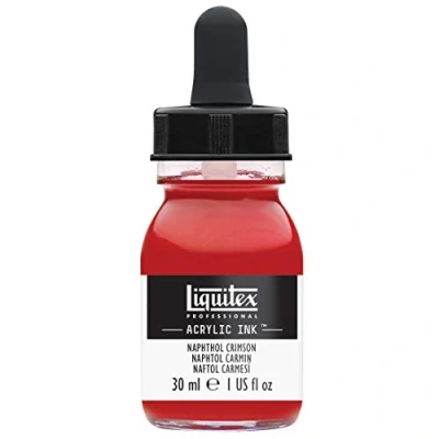 Image of Liquitex 4260292 liquid professional acrylic paints ink, 30 ml, highly pigmented airbrush paint, naphthol karmin