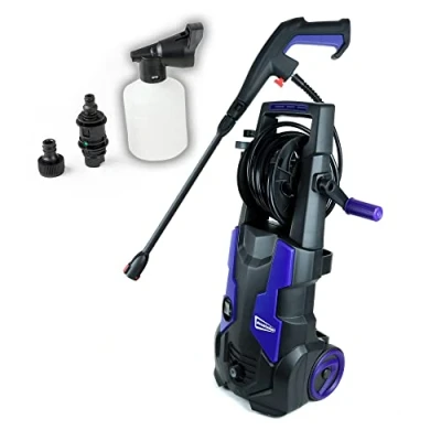 Image of Streetwize High Power 1900W Portable Electric Pressure Washer Includes Soap Bottle and Adjustable Nozzle 5 Metre Cable 150/Bar Max Flow Rate: 450l/h Heavy Duty Wheels SWPW5