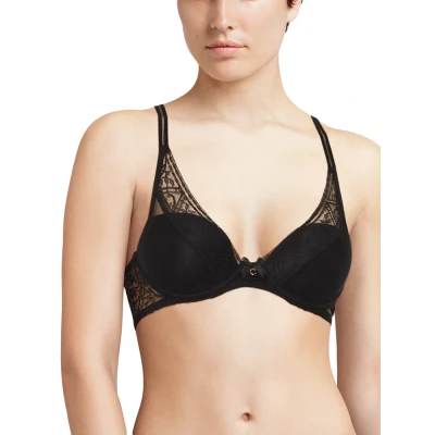 Image of Chantelle Women&#039;s Alto Co Sg Coque Plong. T Shirt Bra, Sheer, Black, 30DD