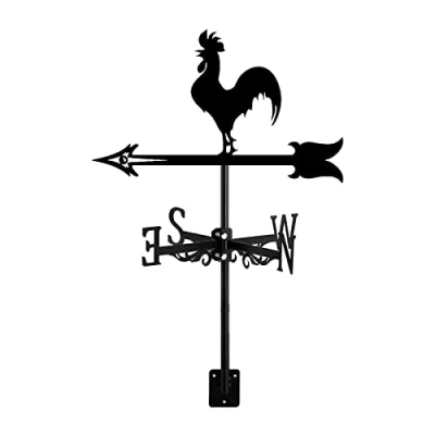 Image of Kokonm Rooster Weather Vane Retro Cockerel Weathervane Decorative Wind Direction Indicator for Outdoor Yard Farm