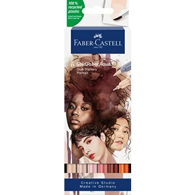Image of Faber Castell Creative Studio Goldfaber Aqua Dual Marker, Portrait, Wallet Of 1, For Art, Craft, Drawing, Sketching, Home, School, University, Colouring