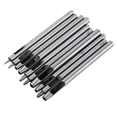 Image of 10Pcs Leather Puncher Oval Hole Punch Belt Metal Kit Hollow Punching Cutting Cutter Tool 0.5 5mm Flat Craft Punches