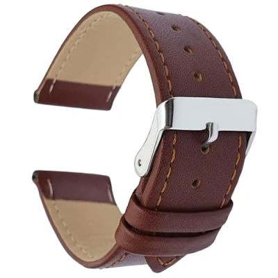 Image of Talk Time Leather Watch Strap Tan 22mm