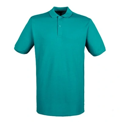 Image of Henbury Mens Modern Fit Cotton Pique Polo Shirt (XXL) (Bright Jade)