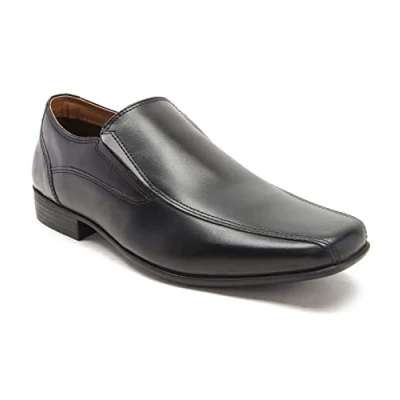 Image of Thomas Crick Men&#039;s &#039;Moray&#039; Slip on Shoes, Classic, Timeless and Durable Formal Shoes with a Smart Sleek Upper, Crafted Premium Quality Leather (Black/Tan)