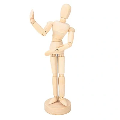 Image of Tomotato 8inch Wooden Human Mannequin Model Body Drawing Mannequins with Flexible Joints Artist Manikin Wood for Sketching, Painting and Home Decoration