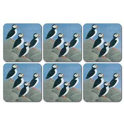 Image of Castle Melamine Puffins Coasters Set of 6