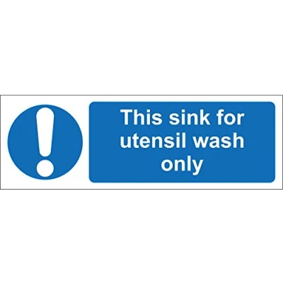 Image of This sink for utensil wash only kitchen catering safety sign Self adhesive sticker 300mm x 100mm