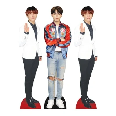 Image of Star Cutouts CS1235 Jungkook Shelf Top Cutout Pack of Three Cardboard Height 31cm Ideal for Fan Theme, Parties, Birthdays, Surprise Gifts &amp; Room Decorations Events